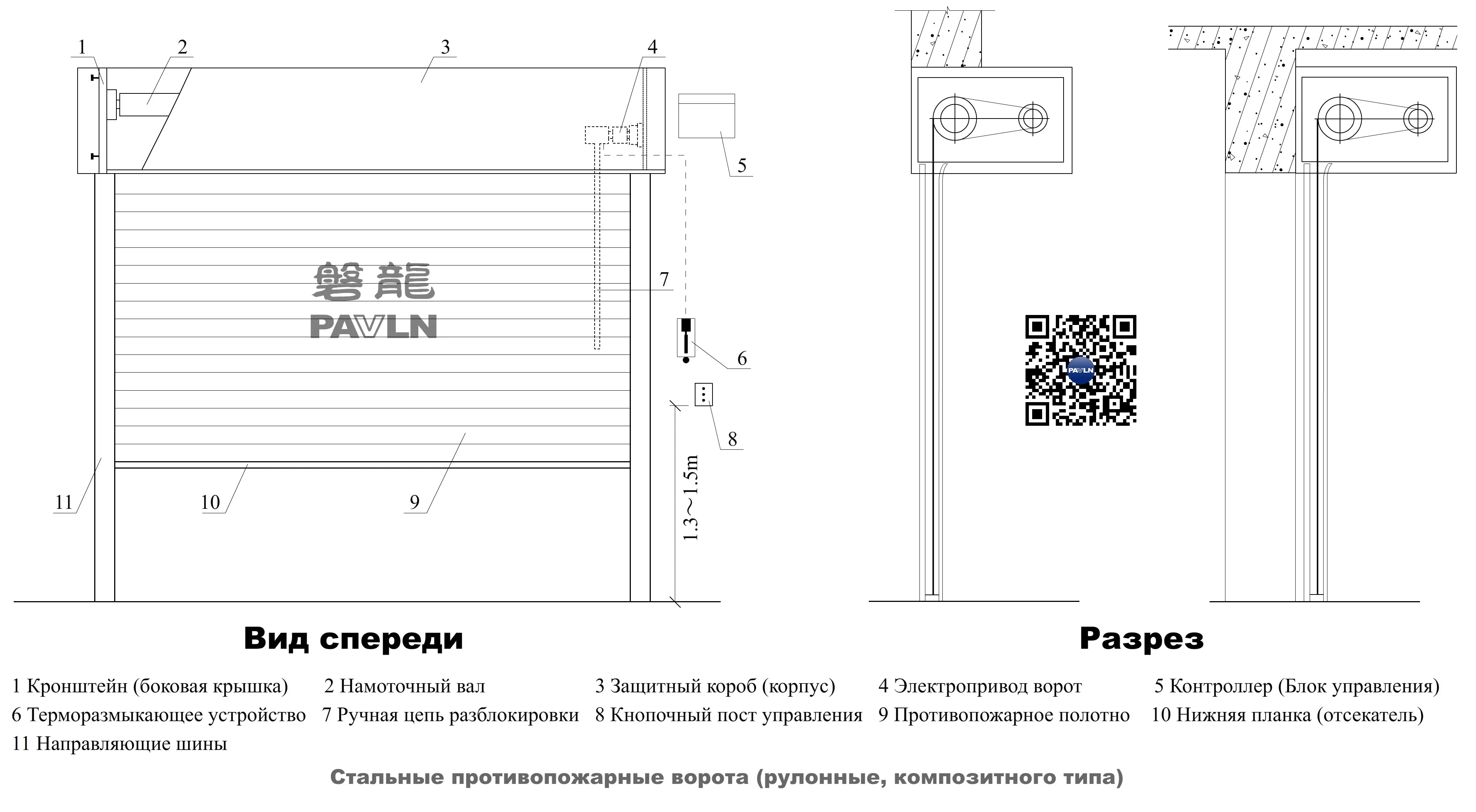 Стальные противопожарные ворота (рулонные, композитного типа) Стальные противопожарные ворота (рулонные, композитного типа)