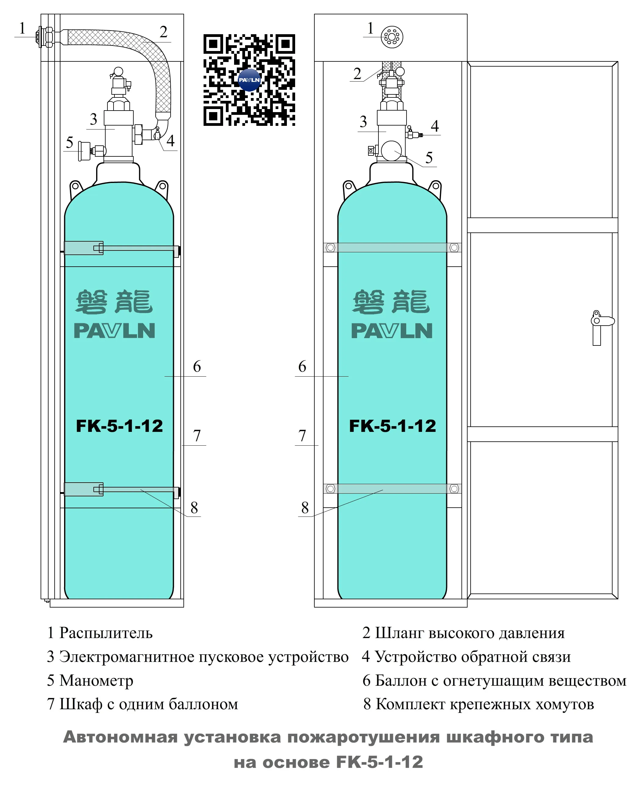 Автономная установка пожаротушения шкафного типа на основе FK-5-1-12