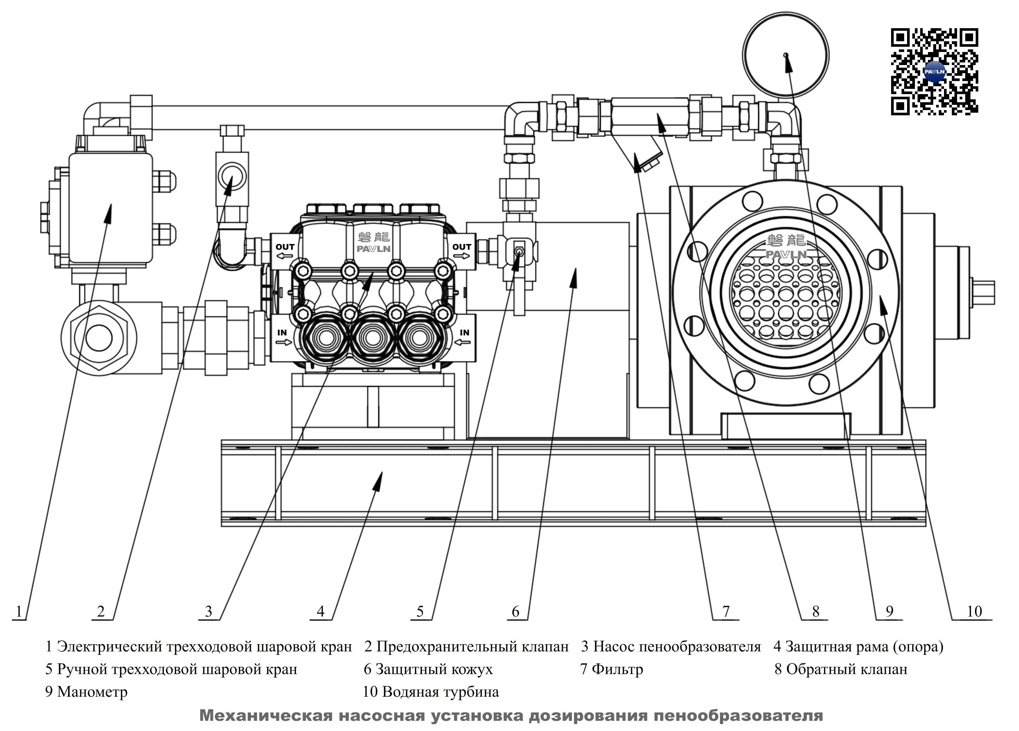 Механическая насосная установка дозирования пенообразователя