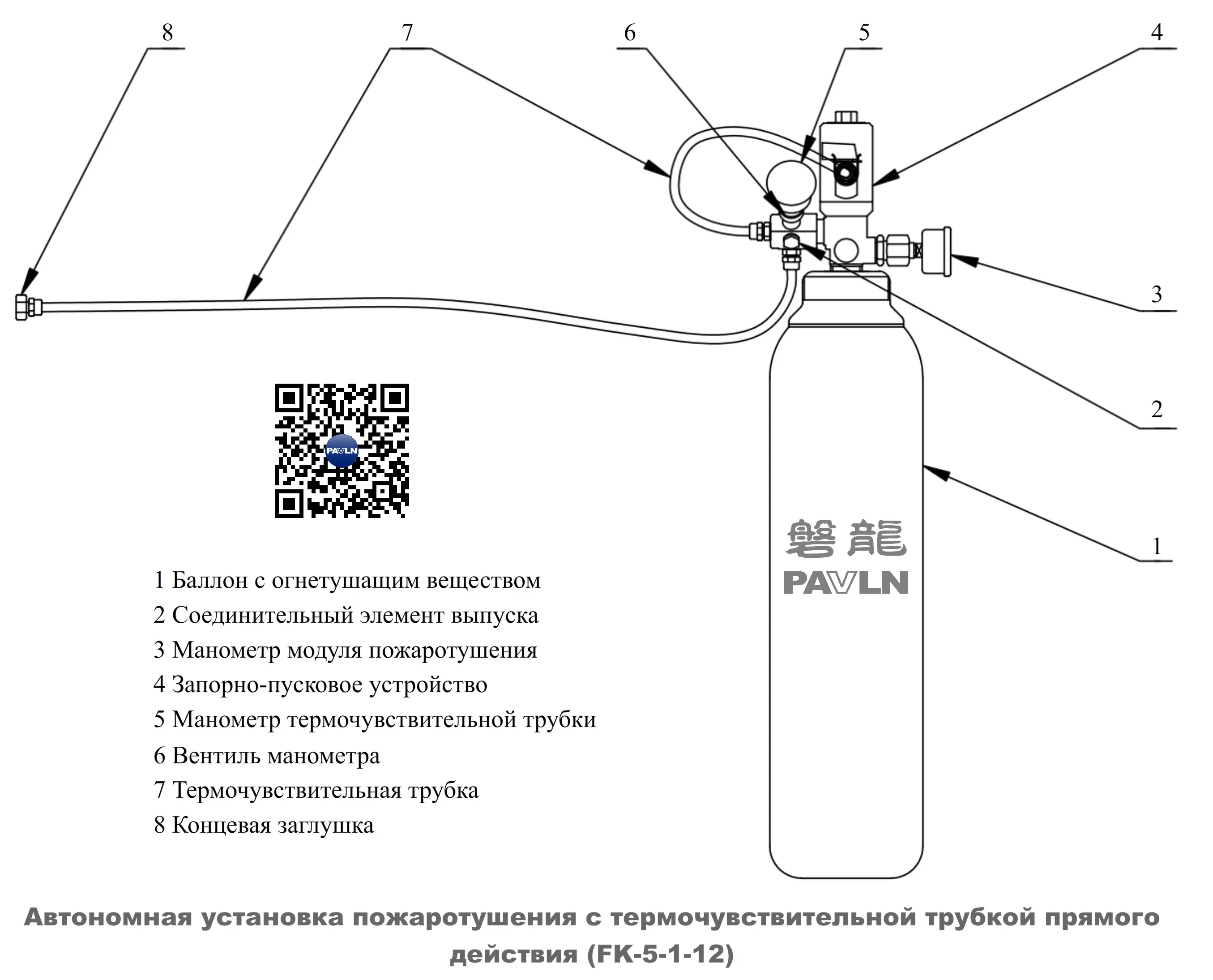 Автономная установка пожаротушения с термочувствительной трубкой прямого действия (FK-5-1-12) Автономная установка пожаротушения с термочувствительной трубкой прямого действия (FK-5-1-12)