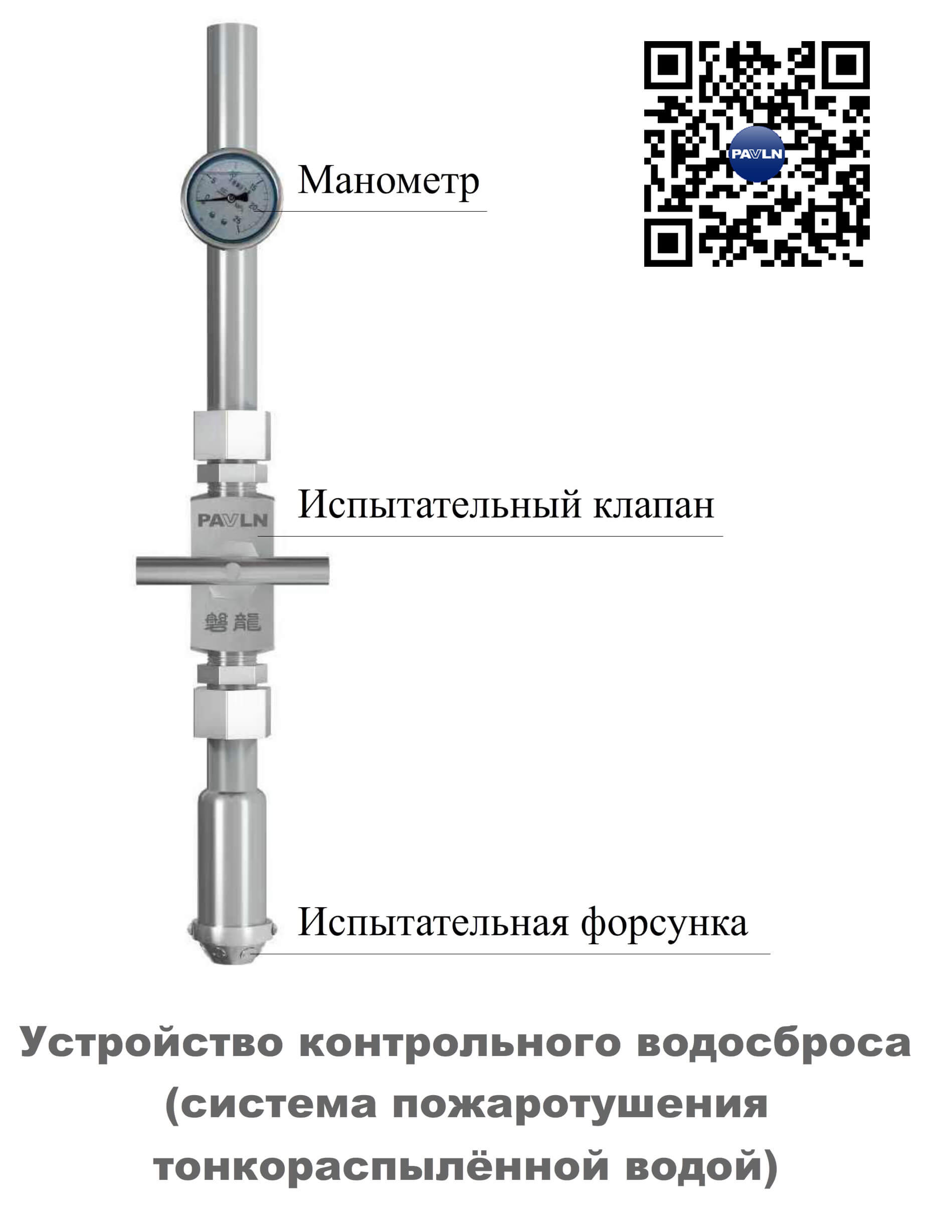 Рисунок 9. Устройство контрольного водосброса (система пожаротушения тонкораспылённой водой)